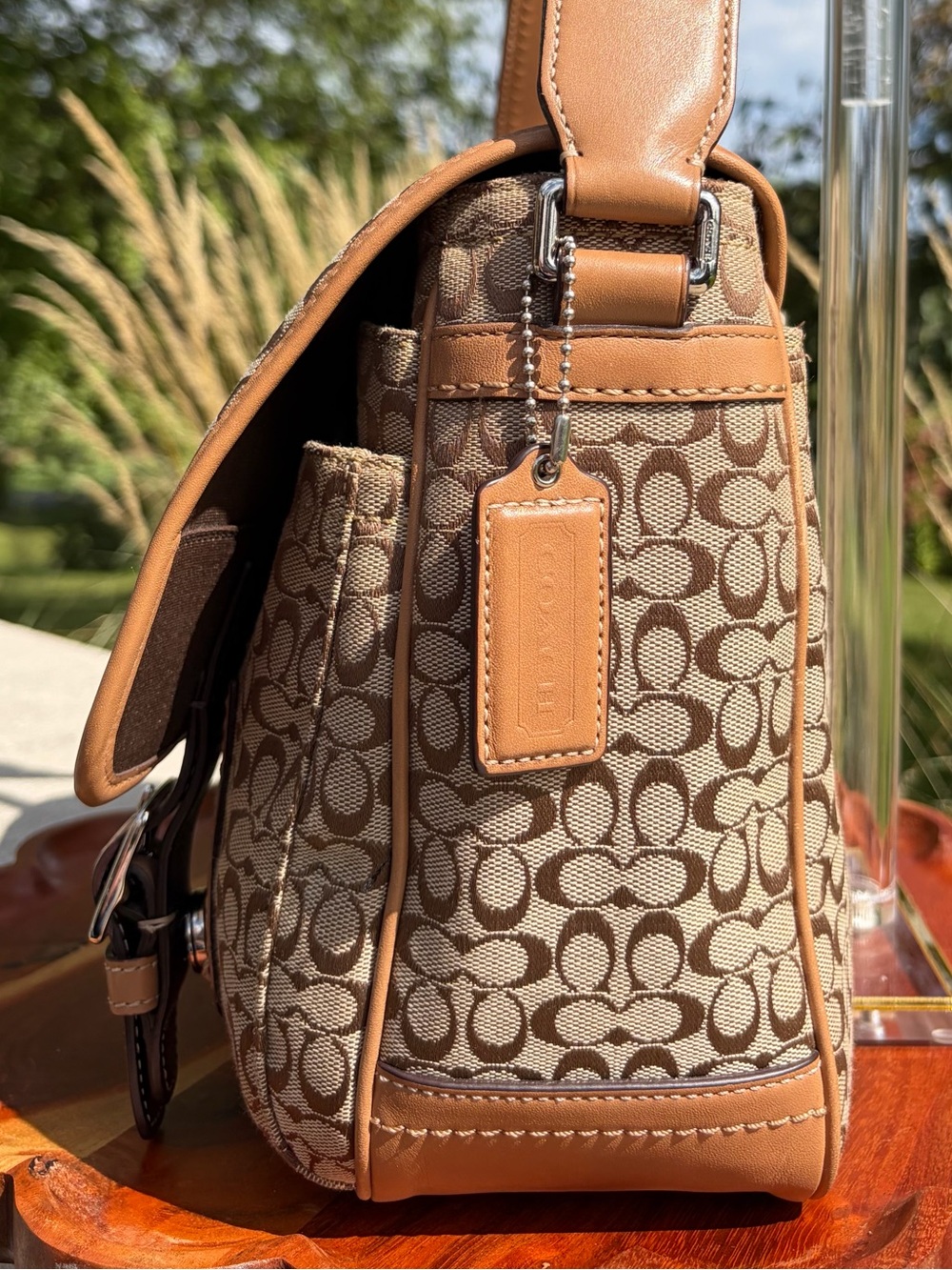 Coach Signature Jacquard Small Messenger Crossbody Bag F70283 - Picture 11 of 17